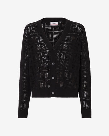 Gcds Monogram Macramè Cardigan | Men Knitwear Black | GCDS Spring/Summer 2023